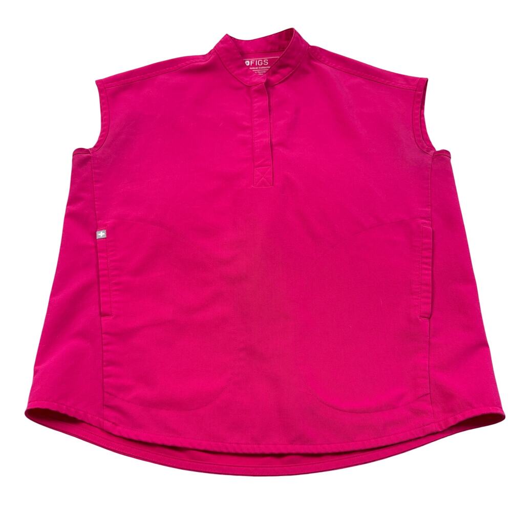 Figs Rafaela Sleeveless Scrub Top Women XXS Hot Pink Fuchsia